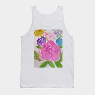 Colorful bouquet of flowers painting Tank Top